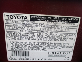2005 TOYOTA 4RUNNER SR5 BURGUNDY 4.0L AT 4WD Z16187